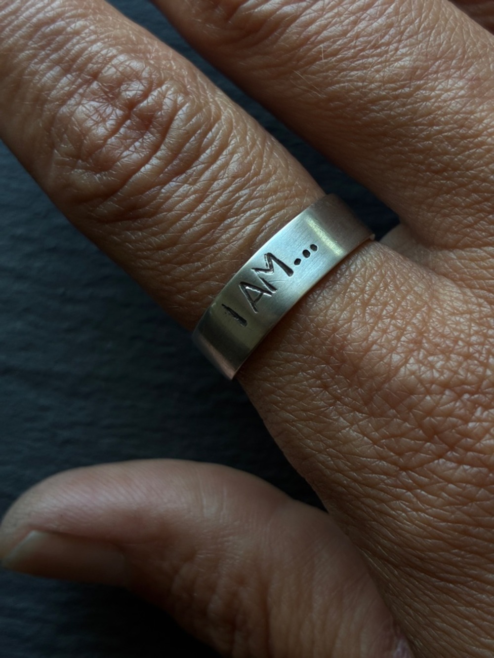 I AM... Stamped Silver Band Ring